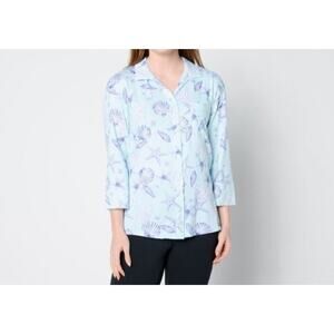 Cuddl Duds Blue Shell Vacation Or PJ Shirt Size Small NWOT A637438